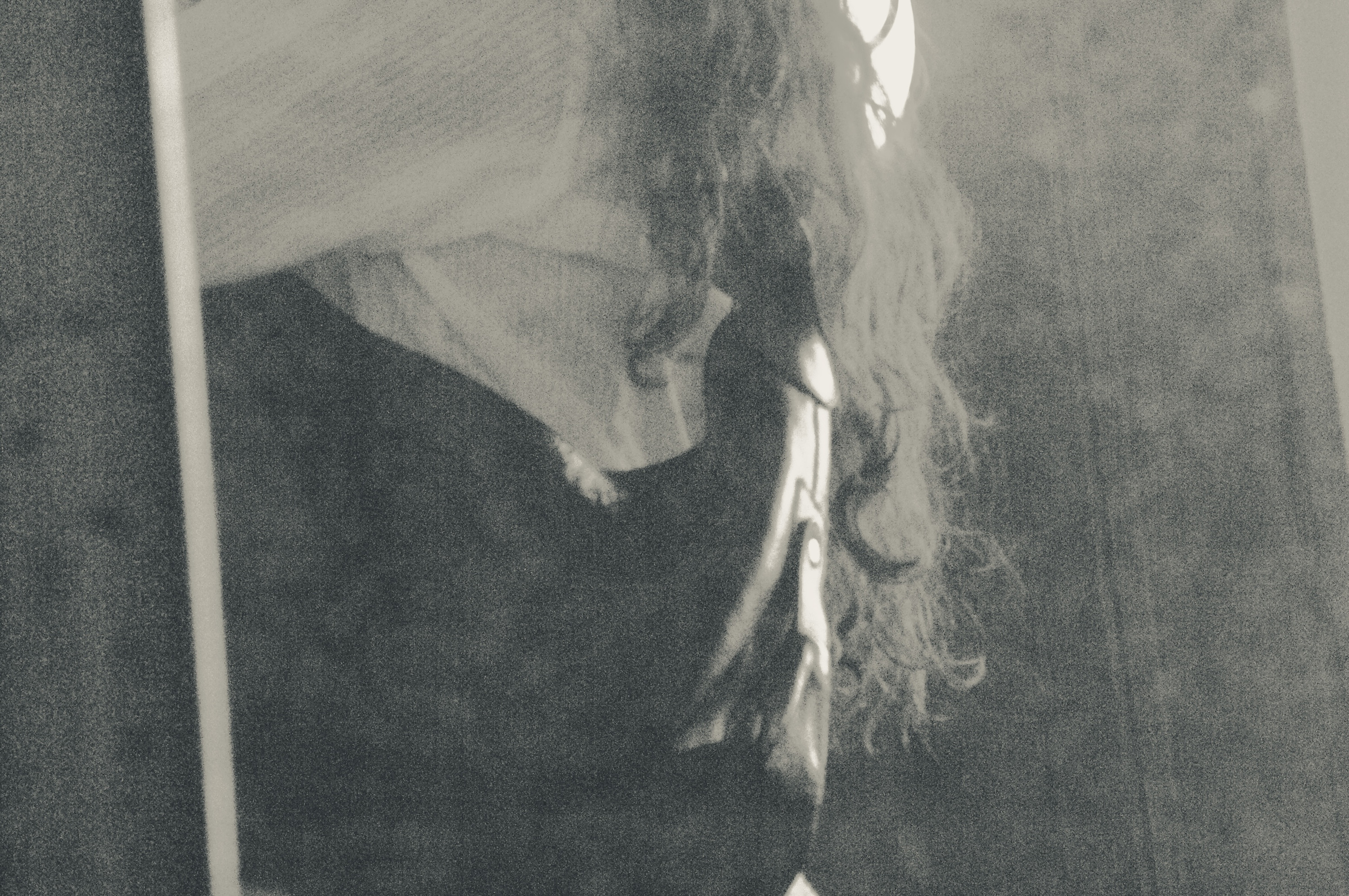 Hair and shoulder, close-up