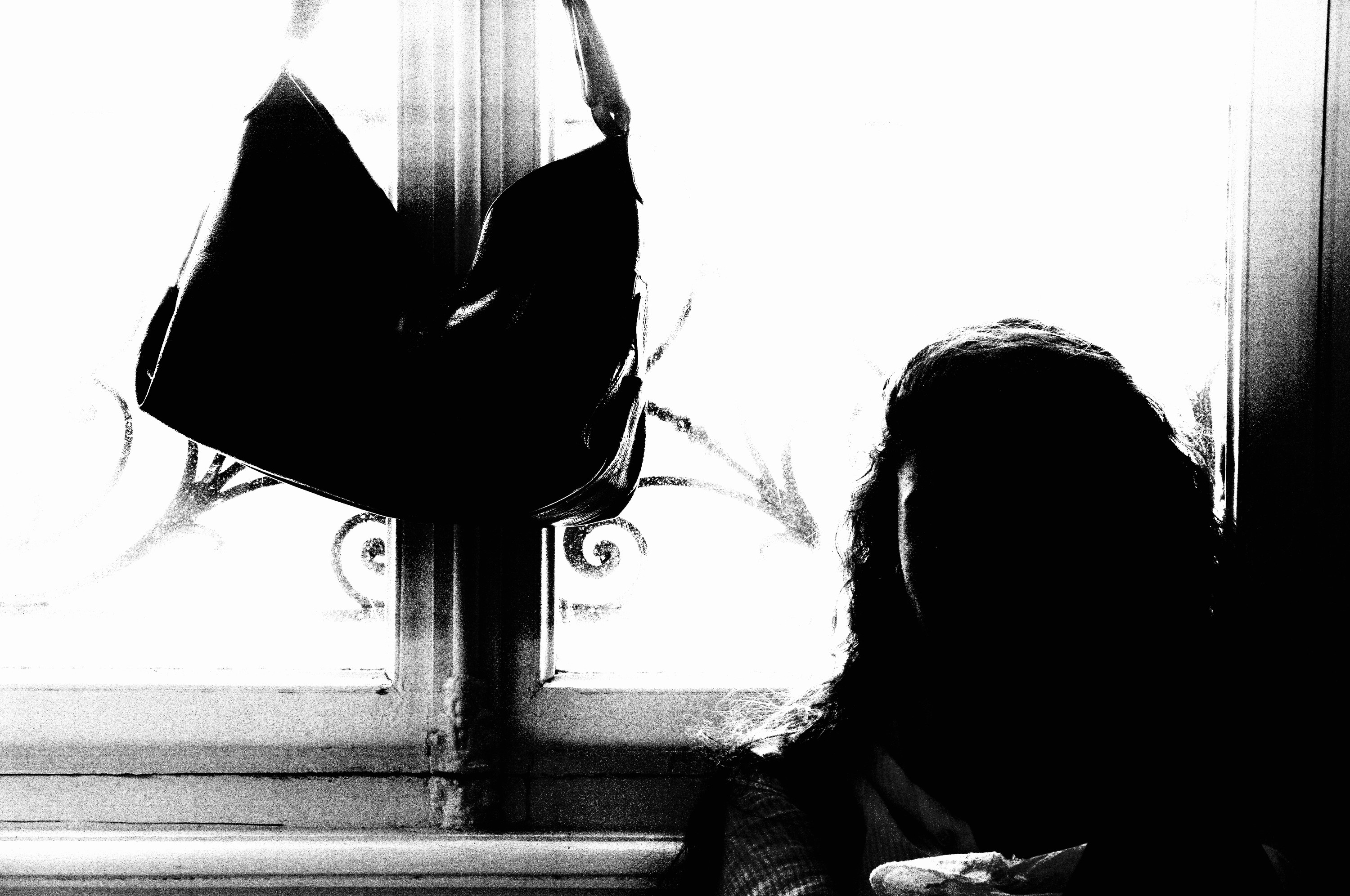 Bag held up against the window