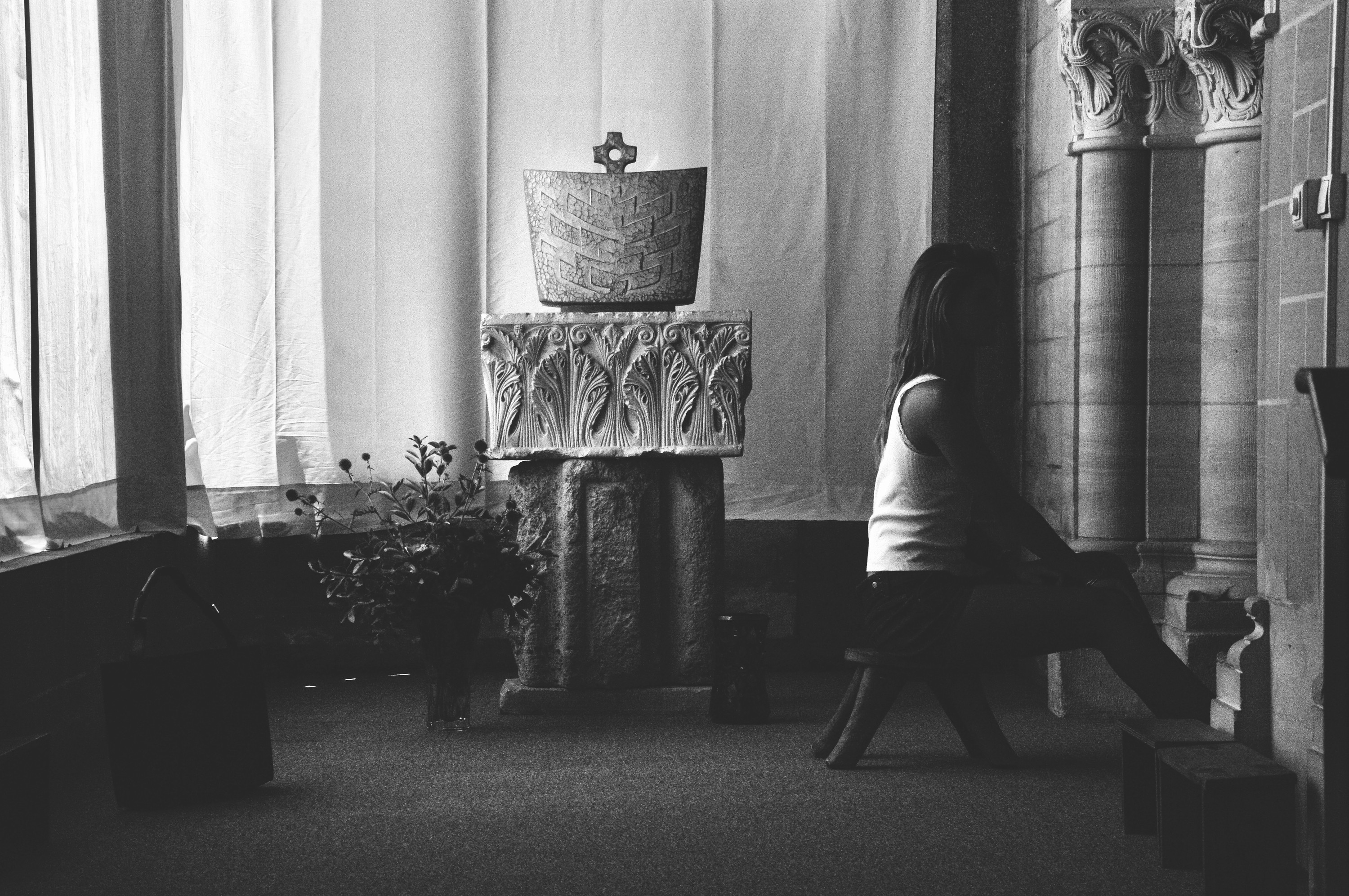 Church interior, baptismal font